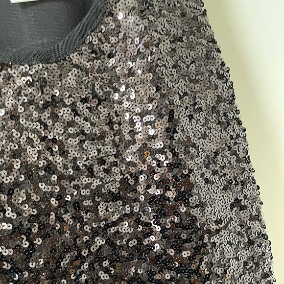 INC International Concepts Black Sequin Holiday Top - Picture 3 of 8